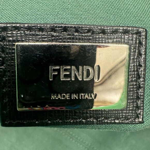 Auth Fendi Blue Leather Monster Bug Eyes Medium Shopper Tote - Picture 15 of 16